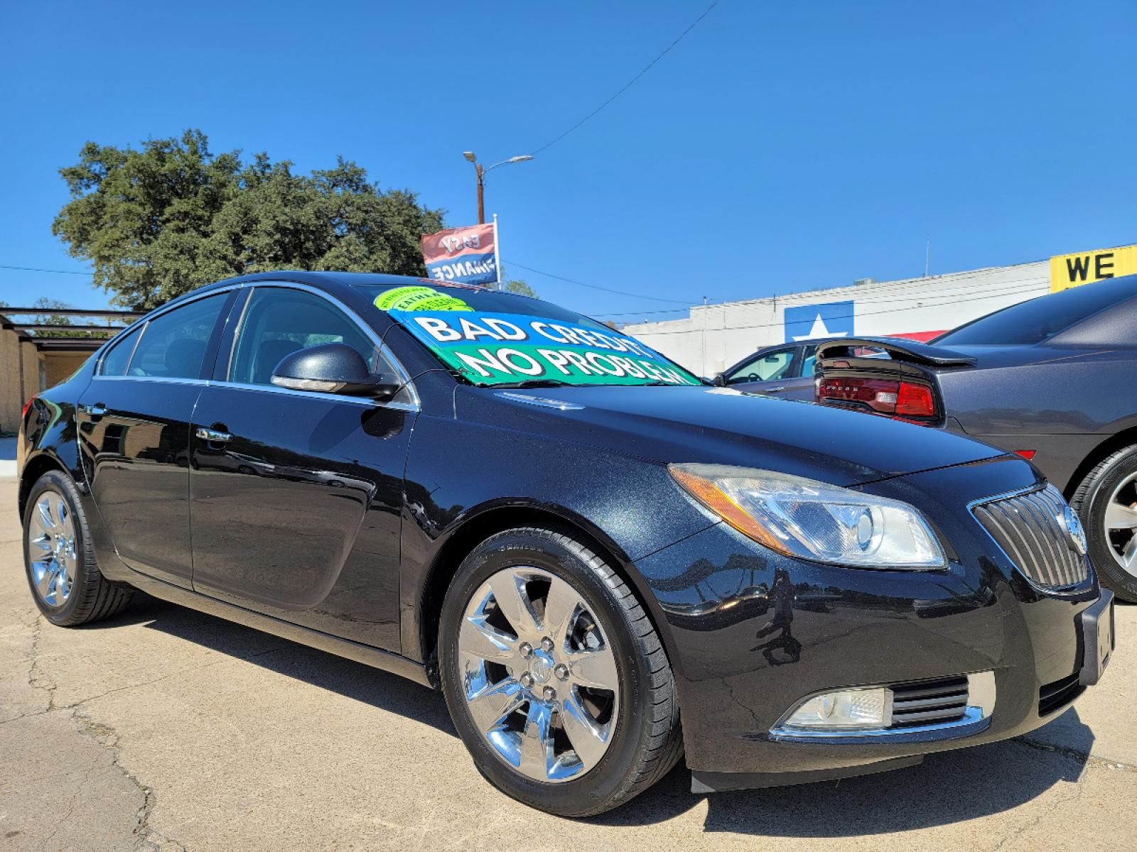 2012 BLACK /BLACK Buick Regal Turbo Premium 2 (2G4GT5GV7C9) with an 2.0L L4 DOHC 16V TURBO FFV engine, 6-Speed Automatic transmission, located at 2660 S.Garland Avenue, Garland, TX, 75041, (469) 298-3118, 32.885551, -96.655602 - Welcome to DallasAutos4Less, one of the Premier BUY HERE PAY HERE Dealers in the North Dallas Area. We specialize in financing to people with NO CREDIT or BAD CREDIT. We need proof of income, proof of residence, and a ID. Come buy your new car from us today!!rnrnThis is a Loaded 2012 BUICK REGAL TUR - Photo #1