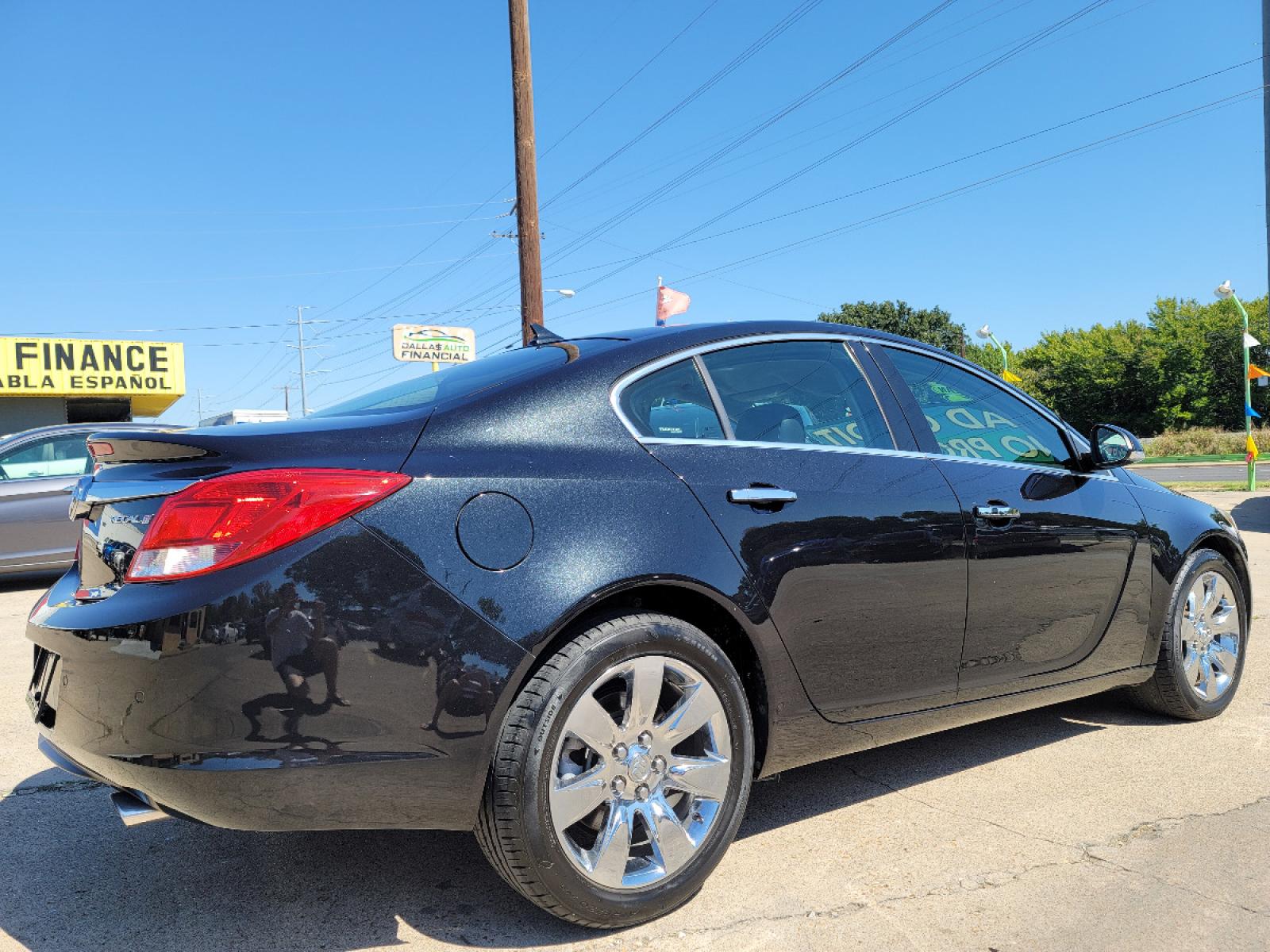 2012 BLACK /BLACK Buick Regal Turbo Premium 2 (2G4GT5GV7C9) with an 2.0L L4 DOHC 16V TURBO FFV engine, 6-Speed Automatic transmission, located at 2660 S.Garland Avenue, Garland, TX, 75041, (469) 298-3118, 32.885551, -96.655602 - Welcome to DallasAutos4Less, one of the Premier BUY HERE PAY HERE Dealers in the North Dallas Area. We specialize in financing to people with NO CREDIT or BAD CREDIT. We need proof of income, proof of residence, and a ID. Come buy your new car from us today!!rnrnThis is a Loaded 2012 BUICK REGAL TUR - Photo #3