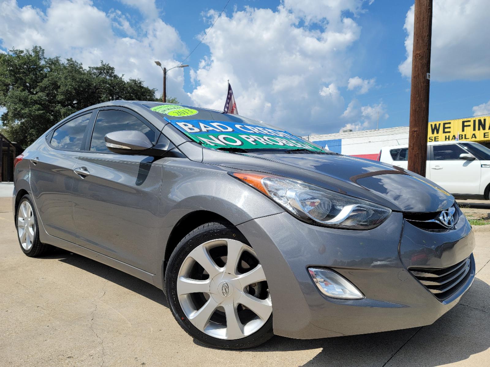 2013 GRAY Hyundai Elantra Limited (5NPDH4AE8DH) with an 1.8L L4 DOHC 16V engine, 6-Speed Automatic transmission, located at 2660 S.Garland Avenue, Garland, TX, 75041, (469) 298-3118, 32.885551, -96.655602 - Welcome to DallasAutos4Less, one of the Premier BUY HERE PAY HERE Dealers in the North Dallas Area. We specialize in financing to people with NO CREDIT or BAD CREDIT. We need proof of income, proof of residence, and a ID. Come buy your new car from us today!!rnrnThis is a Very clean 2013 HYUNDAI ELA - Photo #0