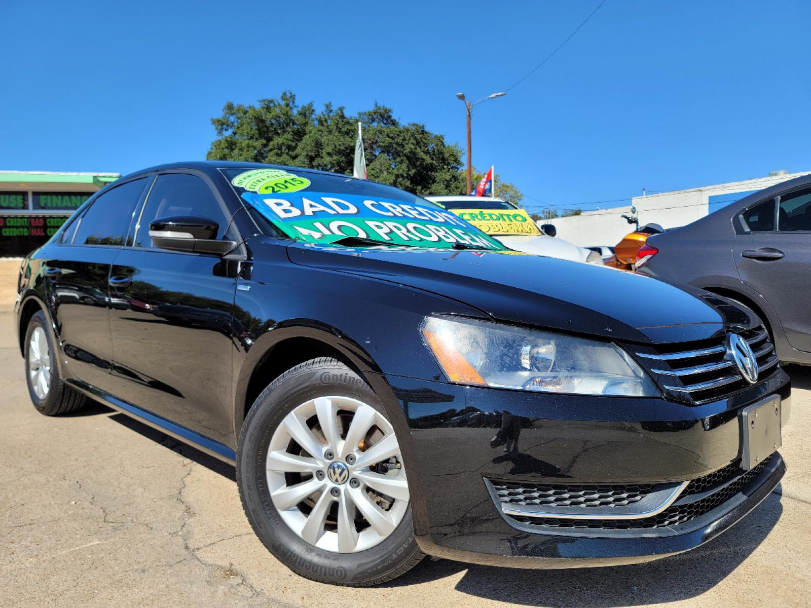 2015 BLACK /BLACK Volkswagen Passat S Wolfsburg Ed. (1VWAS7A32FC) with an 1.8L L4 TURBO DIESEL engine, 6-Speed Automatic transmission, located at 2660 S.Garland Avenue, Garland, TX, 75041, (469) 298-3118, 32.885551, -96.655602 - Welcome to DallasAutos4Less, one of the Premier BUY HERE PAY HERE Dealers in the North Dallas Area. We specialize in financing to people with NO CREDIT or BAD CREDIT. We need proof of income, proof of residence, and a ID. Come buy your new car from us today!!rnrnThis is a SUPER CLEAN 2015 VOLKSWAGEN - Photo #0