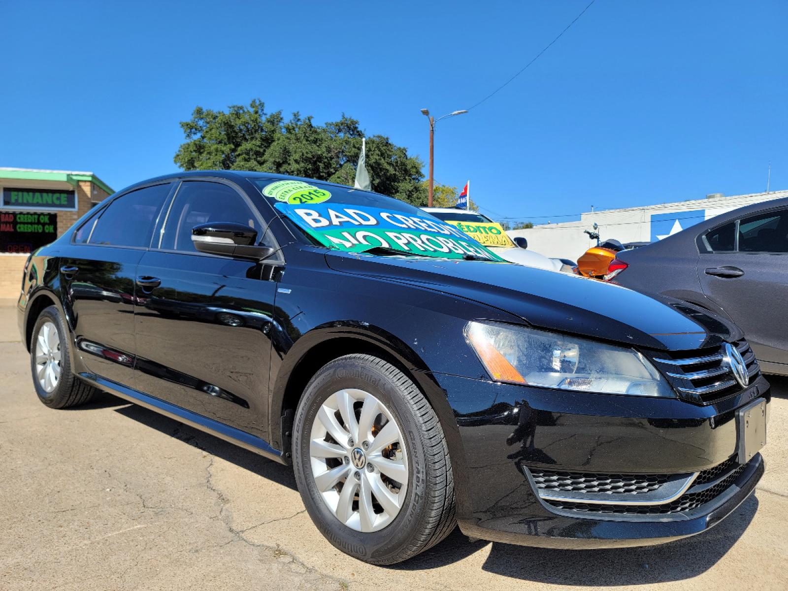2015 BLACK /BLACK Volkswagen Passat S Wolfsburg Ed. (1VWAS7A32FC) with an 1.8L L4 TURBO DIESEL engine, 6-Speed Automatic transmission, located at 2660 S.Garland Avenue, Garland, TX, 75041, (469) 298-3118, 32.885551, -96.655602 - Welcome to DallasAutos4Less, one of the Premier BUY HERE PAY HERE Dealers in the North Dallas Area. We specialize in financing to people with NO CREDIT or BAD CREDIT. We need proof of income, proof of residence, and a ID. Come buy your new car from us today!!rnrnThis is a SUPER CLEAN 2015 VOLKSWAGEN - Photo #1