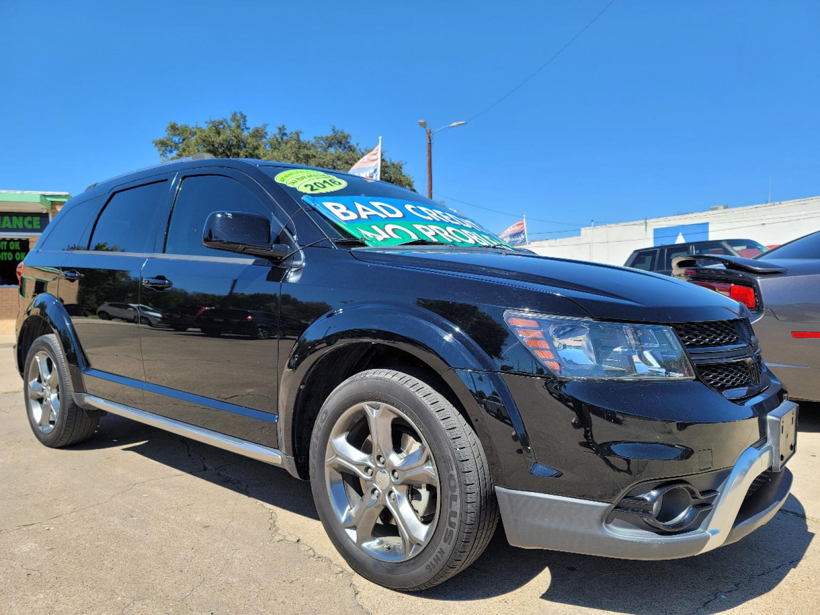 2016 BLACK /BLACK DODGE JOURNEY CROSSROAD CROSSROAD (3C4PDCGB8GT) , AUTO transmission, located at 2660 S.Garland Avenue, Garland, TX, 75041, (469) 298-3118, 32.885551, -96.655602 - Welcome to DallasAutos4Less, one of the Premier BUY HERE PAY HERE Dealers in the North Dallas Area. We specialize in financing to people with NO CREDIT or BAD CREDIT. We need proof of income, proof of residence, and a ID. Come buy your new car from us today!!rnrnThis is a very clean 2016 DODGE JOURN - Photo #1