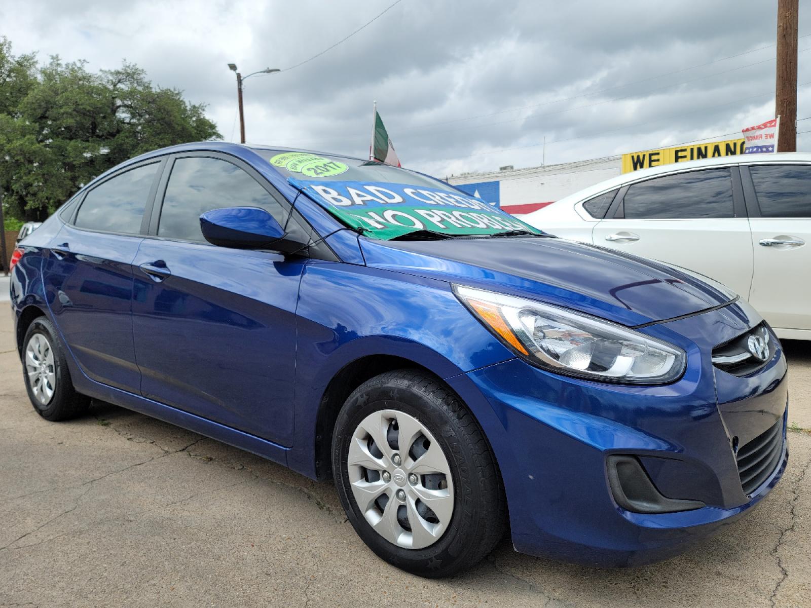 2017 BLUE Hyundai Accent SE (KMHCT4AE8HU) with an 1.6L L4 DOHC 16V engine, AUTO transmission, located at 2660 S.Garland Avenue, Garland, TX, 75041, (469) 298-3118, 32.885551, -96.655602 - Welcome to DallasAutos4Less, one of the Premier BUY HERE PAY HERE Dealers in the North Dallas Area. We specialize in financing to people with NO CREDIT or BAD CREDIT. We need proof of income, proof of residence, and a ID. Come buy your new car from us today!!rnrnThis is a Very clean 2017 HYUNDAI ACC - Photo #1