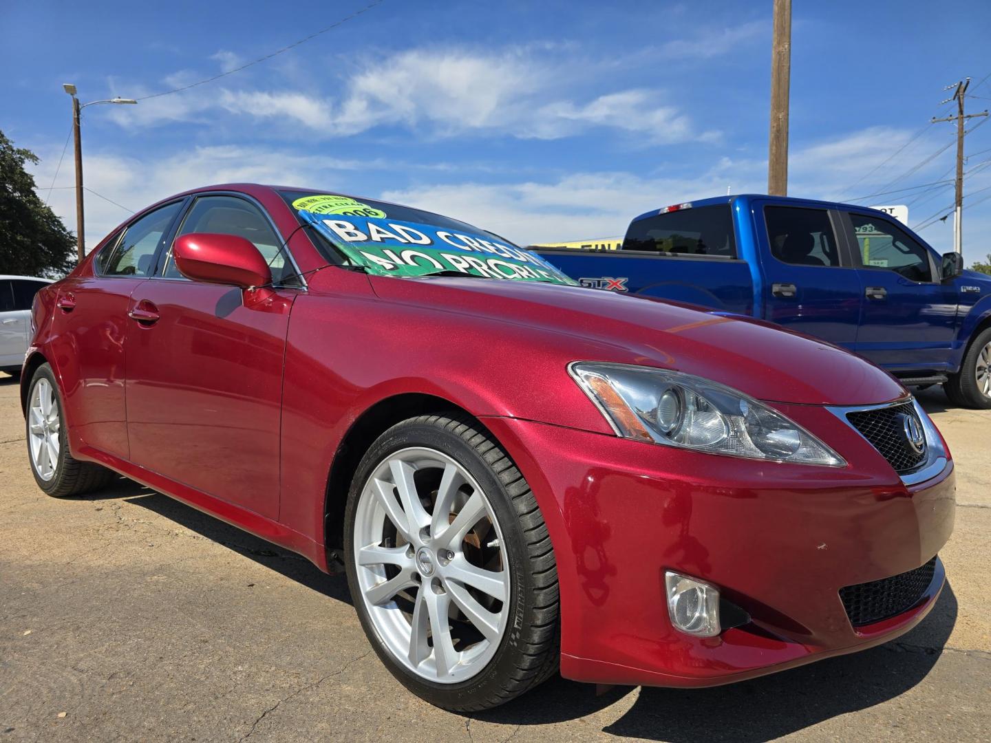 2006 RED Lexus IS (JTHBK262062) with an 2.5L V6 24V DOHC engine, AUTO transmission, located at 2660 S.Garland Avenue, Garland, TX, 75041, (469) 298-3118, 32.885551, -96.655602 - Photo#1