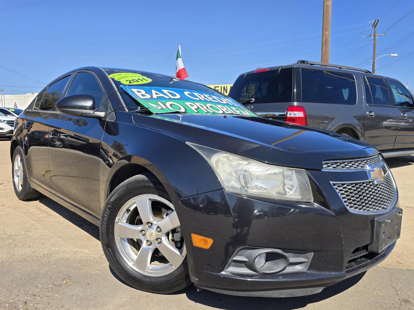 2011 BLACK Chevrolet Cruze LT (1G1PF5S93B7) with an 1.4L L4 DOHC 16V TURBO engine, AUTO transmission, located at 2660 S.Garland Avenue, Garland, TX, 75041, (469) 298-3118, 32.885551, -96.655602 - Photo#0