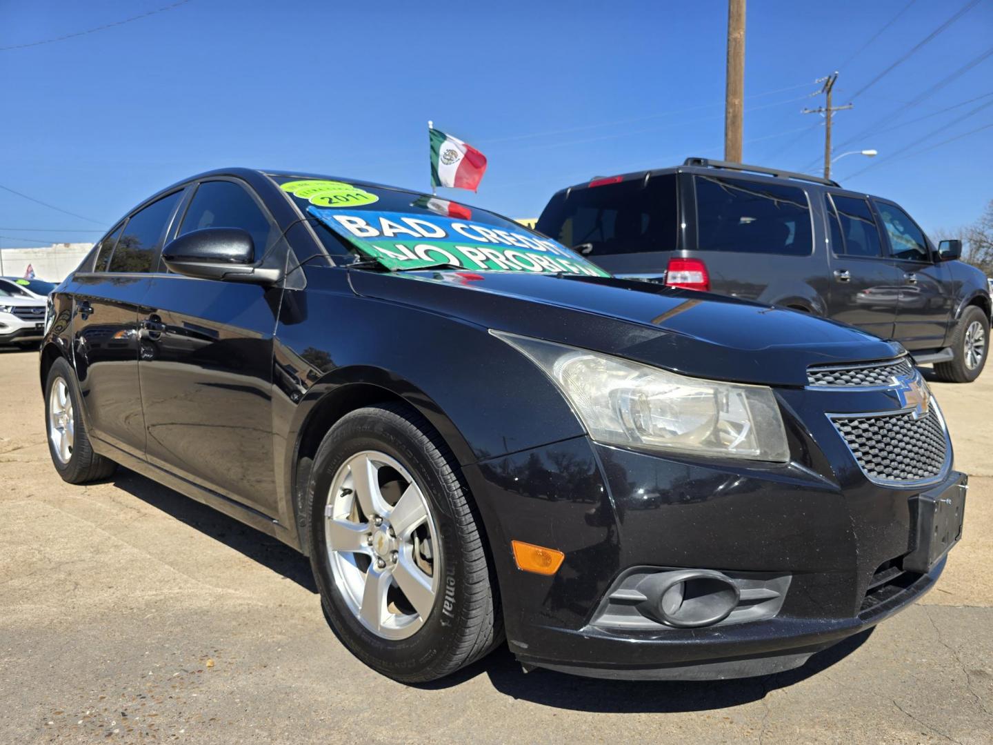 2011 BLACK Chevrolet Cruze LT (1G1PF5S93B7) with an 1.4L L4 DOHC 16V TURBO engine, AUTO transmission, located at 2660 S.Garland Avenue, Garland, TX, 75041, (469) 298-3118, 32.885551, -96.655602 - Photo#1