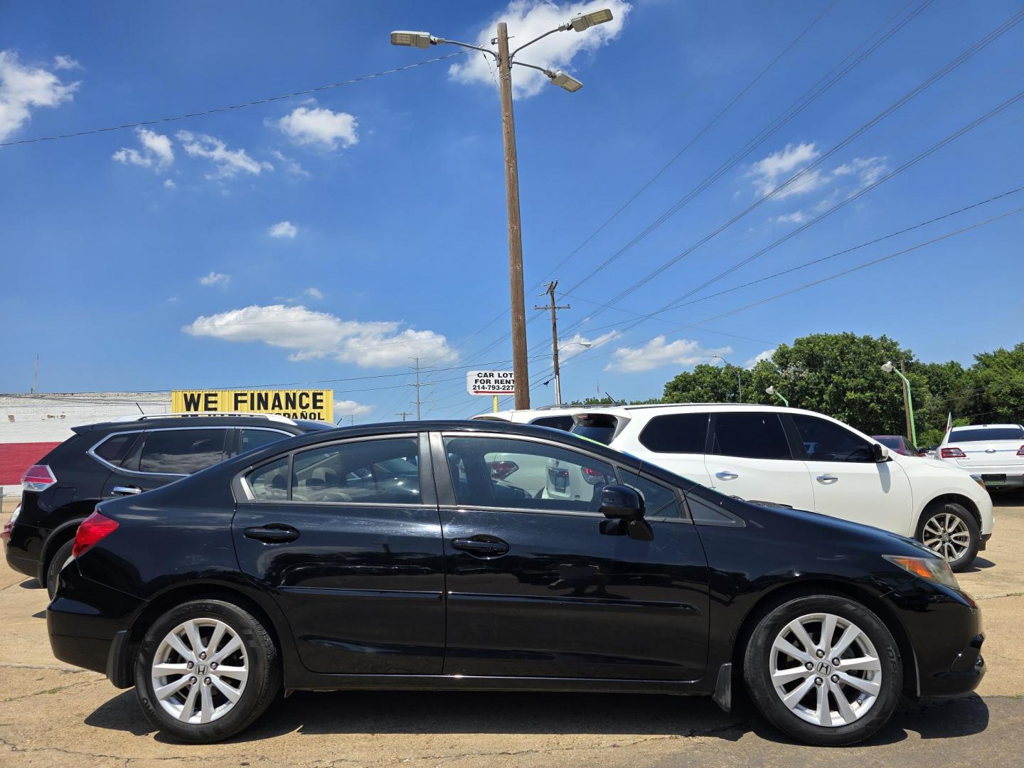 2012 BLACK Honda Civic EX-L (19XFB2F92CE) with an 1.8L L4 SOHC 16V engine, 5-Speed Automatic transmission, located at 2660 S.Garland Avenue, Garland, TX, 75041, (469) 298-3118, 32.885551, -96.655602 - Photo#2