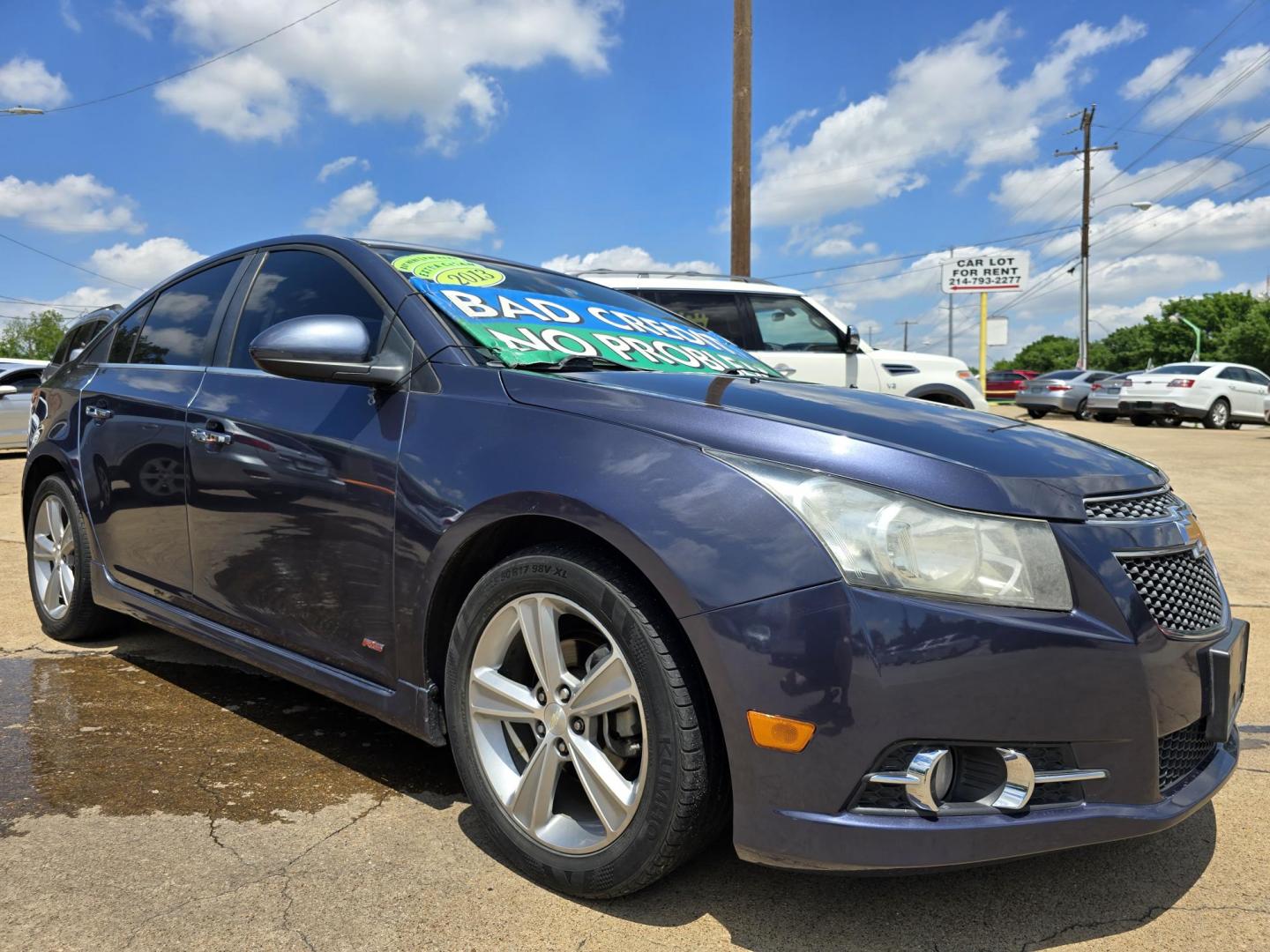 2013 BLUE Chevrolet Cruze 2LT (1G1PE5SB5D7) with an 1.4L L4 DOHC 16V TURBO engine, 6-Speed Automatic transmission, located at 2660 S.Garland Avenue, Garland, TX, 75041, (469) 298-3118, 32.885551, -96.655602 - Photo#1