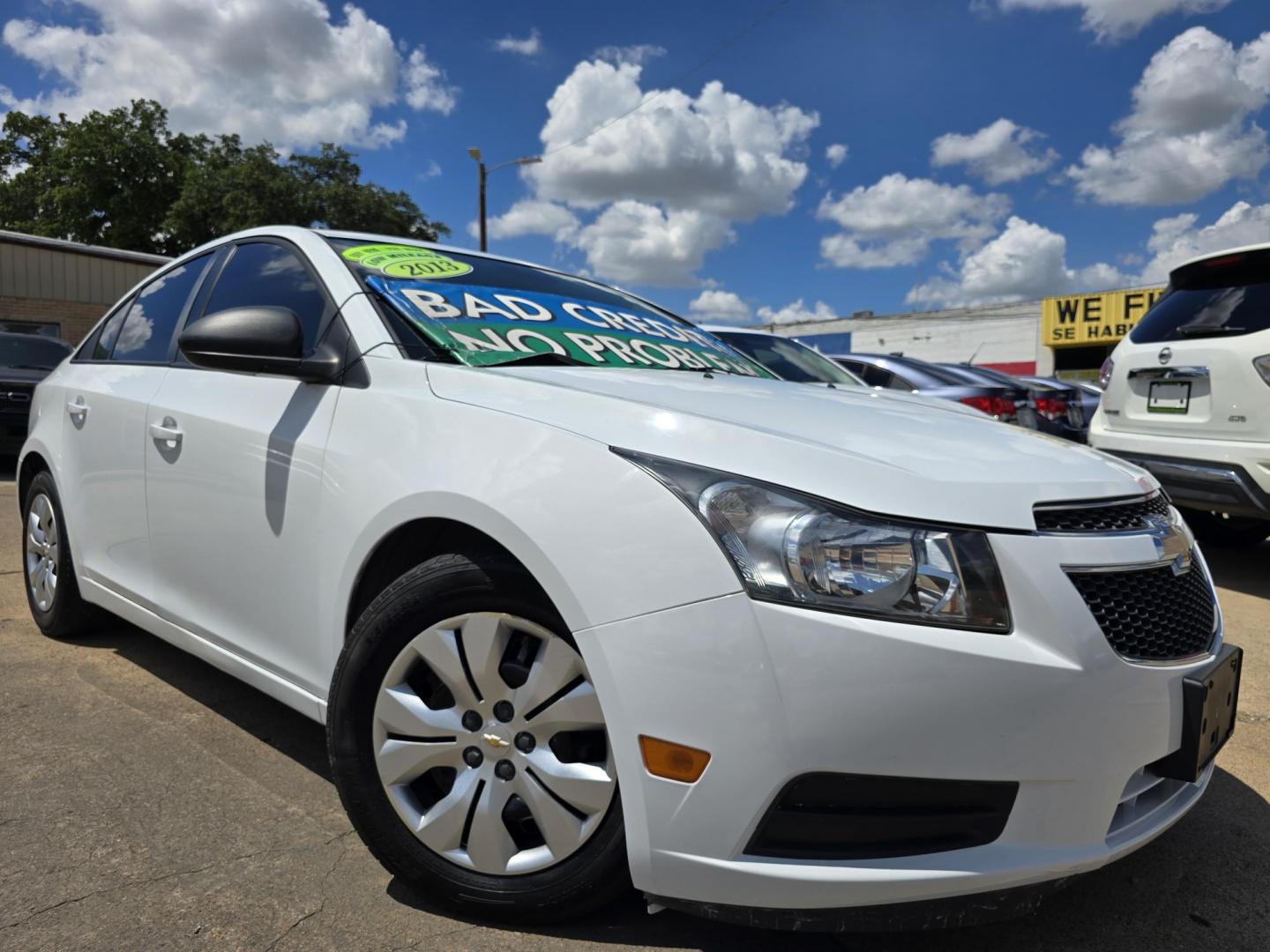 2013 WHITE Chevrolet Cruze LS (1G1PA5SH4D7) with an 1.8L L4 DOHC 16V FFV engine, 6-Speed Automatic transmission, located at 2660 S.Garland Avenue, Garland, TX, 75041, (469) 298-3118, 32.885551, -96.655602 - Photo#0
