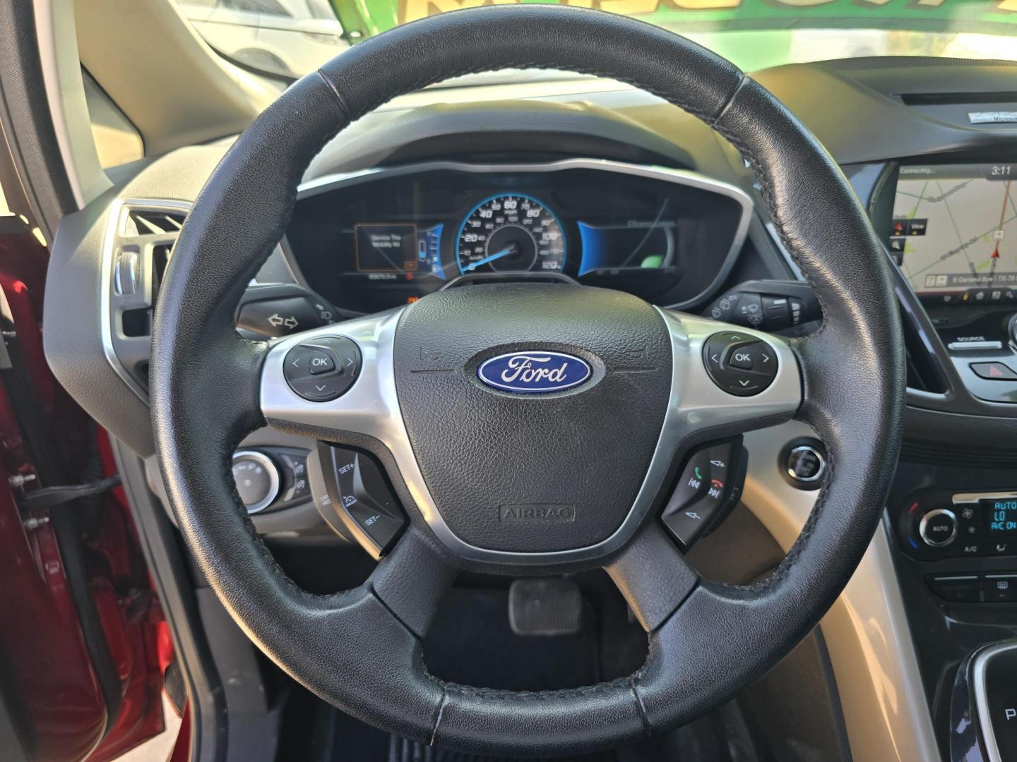2013 RED Ford C-Max SEL (1FADP5BU1DL) with an 2.0L L4 DOHC 16V HYBRID engine, Continuously Variable Transmission transmission, located at 2660 S.Garland Avenue, Garland, TX, 75041, (469) 298-3118, 32.885551, -96.655602 - Photo#11