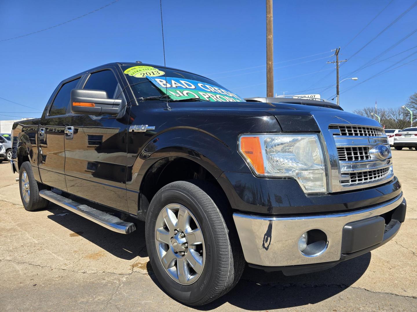 2013 BLACK Ford F-150 XLT SuperCrew (1FTEW1CM9DK) with an 3.7L V6 DOHC 24V engine, 6-Speed Automatic transmission, located at 2660 S.Garland Avenue, Garland, TX, 75041, (469) 298-3118, 32.885551, -96.655602 - Photo#1