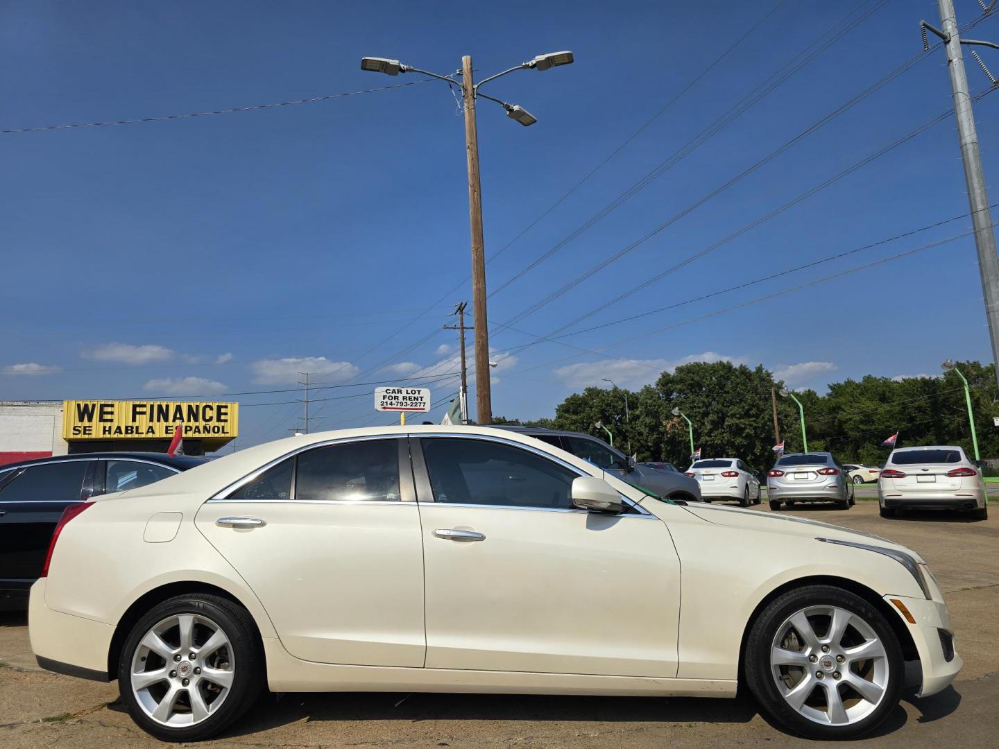 2014 WHITE Cadillac ATS 2.5L Luxury (1G6AB5RA2E0) with an 2.5L L4 DOHC 16V engine, 6-Speed Automatic transmission, located at 2660 S.Garland Avenue, Garland, TX, 75041, (469) 298-3118, 32.885551, -96.655602 - Photo#2