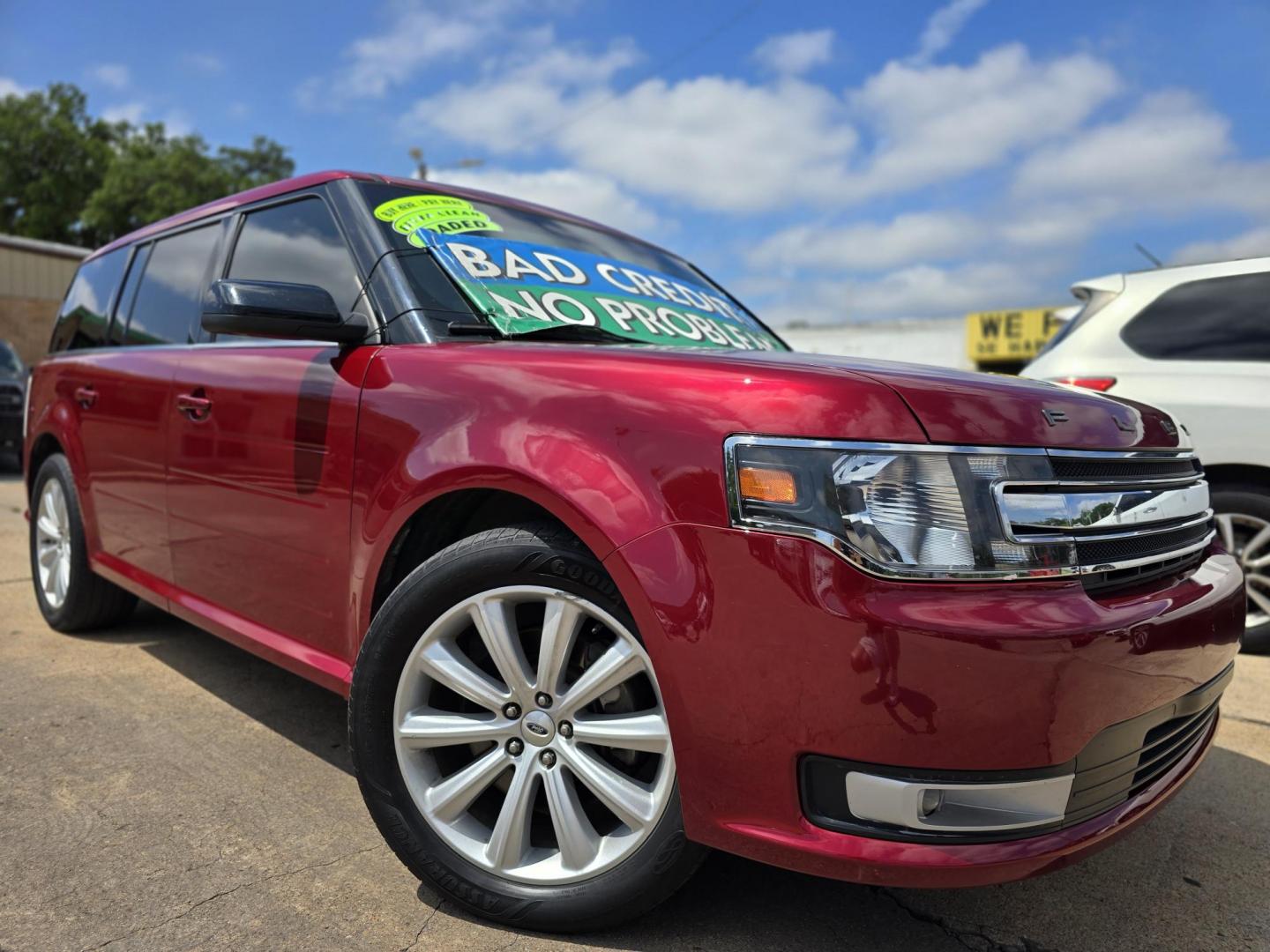 2014 RED Ford Flex SEL (2FMGK5C84EB) with an 3.5L V6 DOHC 24V engine, 6-Speed Automatic Overdrive transmission, located at 2660 S.Garland Avenue, Garland, TX, 75041, (469) 298-3118, 32.885551, -96.655602 - Photo#0