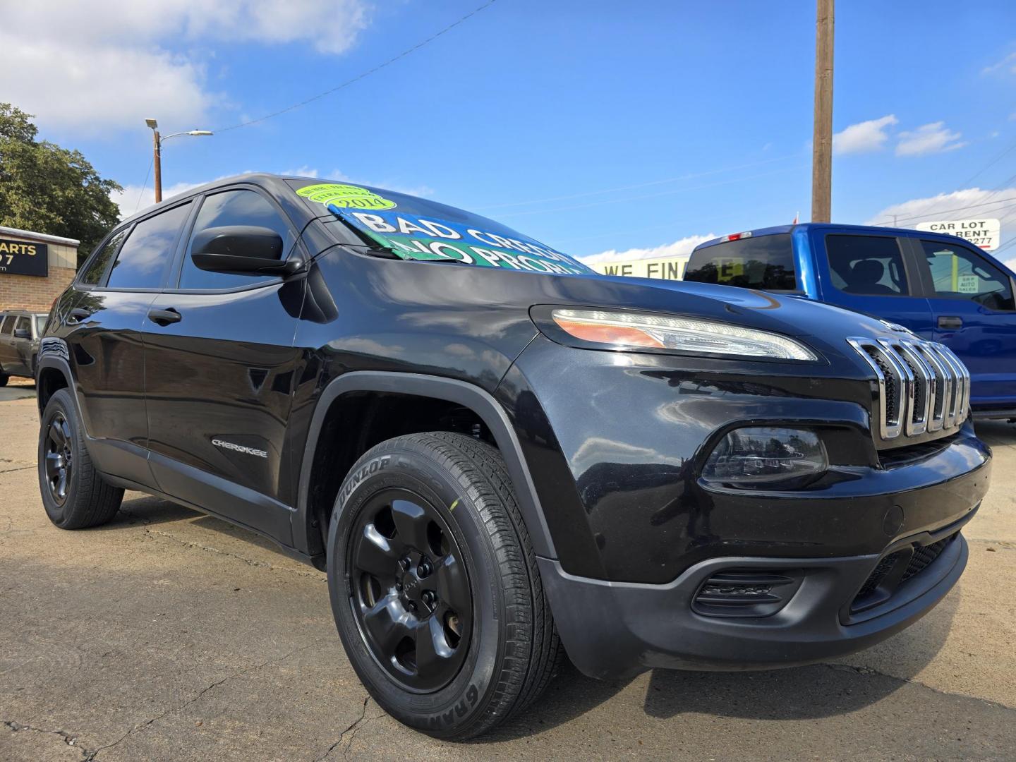 2014 BLACK Jeep Cherokee Sport (1C4PJLAB4EW) with an 2.4L L4 DOHC 16V engine, 9-Speed Automatic transmission, located at 2660 S.Garland Avenue, Garland, TX, 75041, (469) 298-3118, 32.885551, -96.655602 - Photo#1