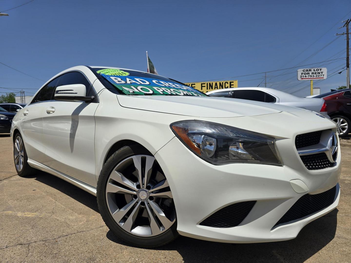 2014 WHITE Mercedes-Benz CLA-Class CLA250 (WDDSJ4EB0EN) with an 2.0L L4 DOHC 16V engine, 7-Speed Automatic transmission, located at 2660 S.Garland Avenue, Garland, TX, 75041, (469) 298-3118, 32.885551, -96.655602 - Photo#0