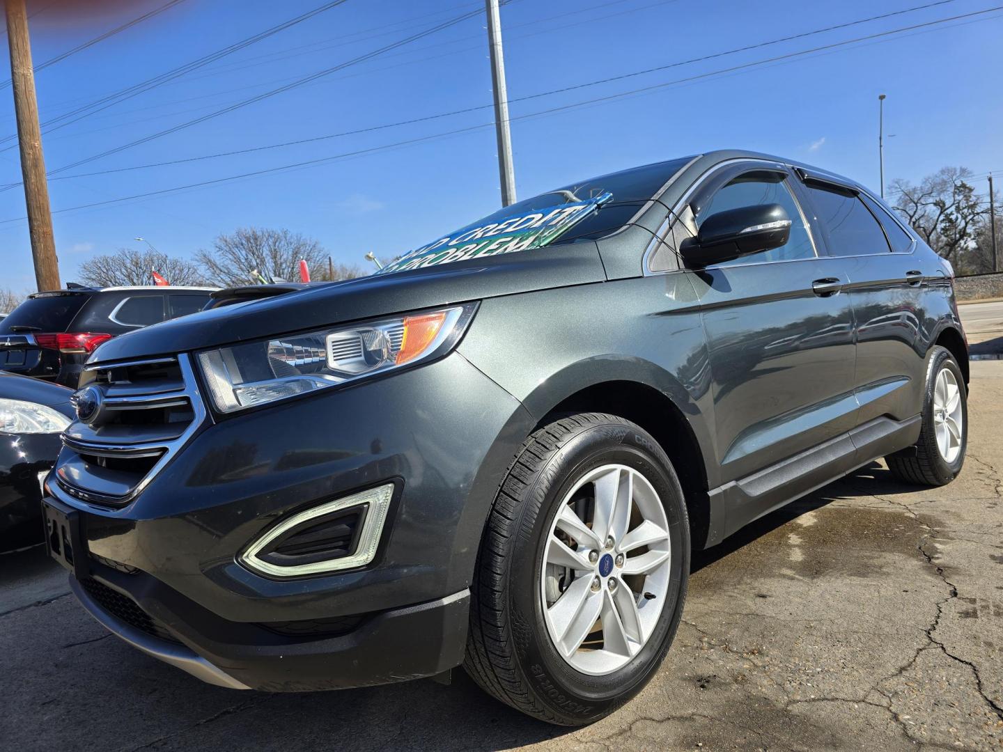 2015 BLACK Ford Edge SEL (2FMTK3J8XFB) with an 3.5L V6 DOHC 24V engine, 6-Speed Automatic transmission, located at 2660 S.Garland Avenue, Garland, TX, 75041, (469) 298-3118, 32.885551, -96.655602 - Photo#7