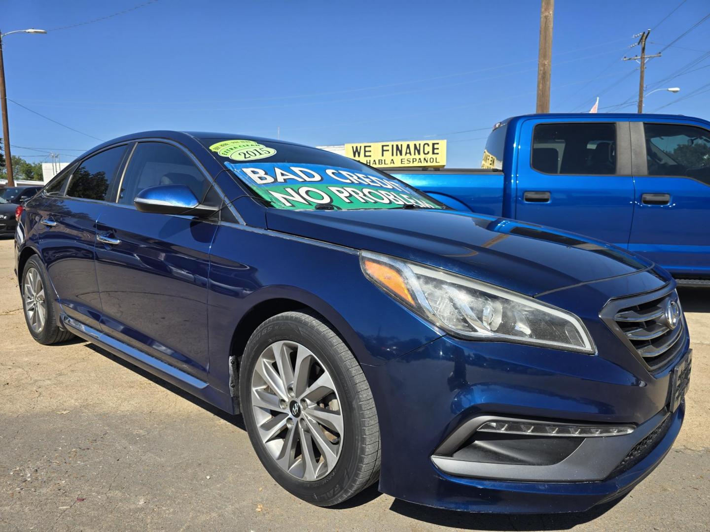 2015 BLUE Hyundai Sonata Sport (5NPE34AFXFH) with an 2.4L L4 DOHC 16V engine, 6-Speed Automatic transmission, located at 2660 S.Garland Avenue, Garland, TX, 75041, (469) 298-3118, 32.885551, -96.655602 - Photo#1
