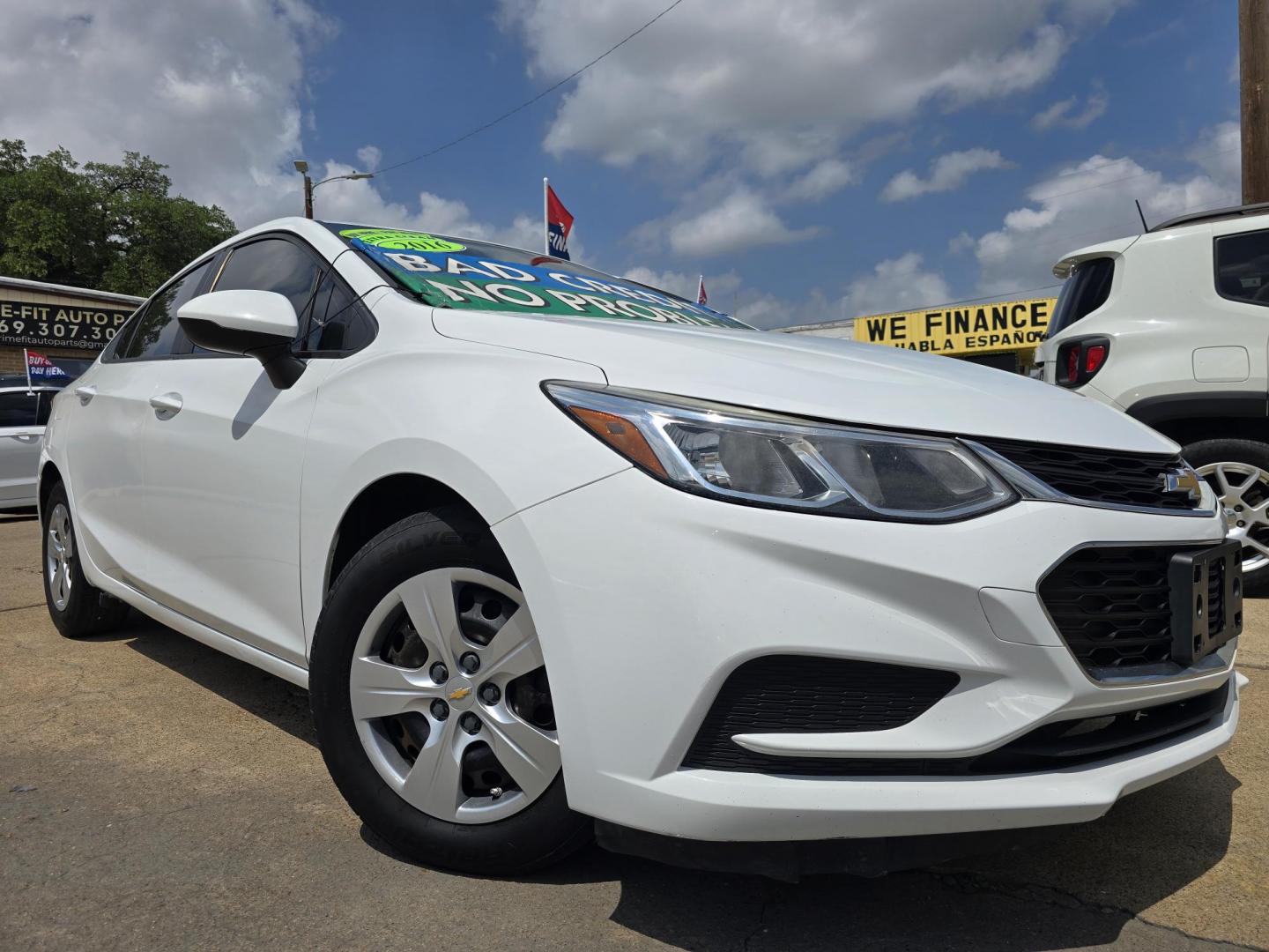 2016 WHITE Chevrolet Cruze LS (1G1BC5SM5G7) with an 1.4L L4 DOHC 16V TURBO engine, 6A transmission, located at 2660 S.Garland Avenue, Garland, TX, 75041, (469) 298-3118, 32.885551, -96.655602 - Photo#0