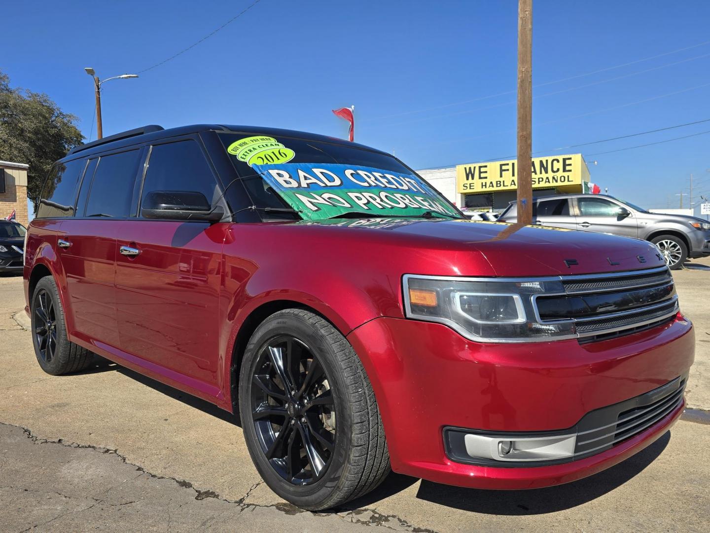 2016 RED Ford Flex Limited AWD w/EcoBoost (2FMHK6DT0GB) with an 3.5L V6 DOHC 24V engine, 6A transmission, located at 2660 S.Garland Avenue, Garland, TX, 75041, (469) 298-3118, 32.885551, -96.655602 - Photo#1