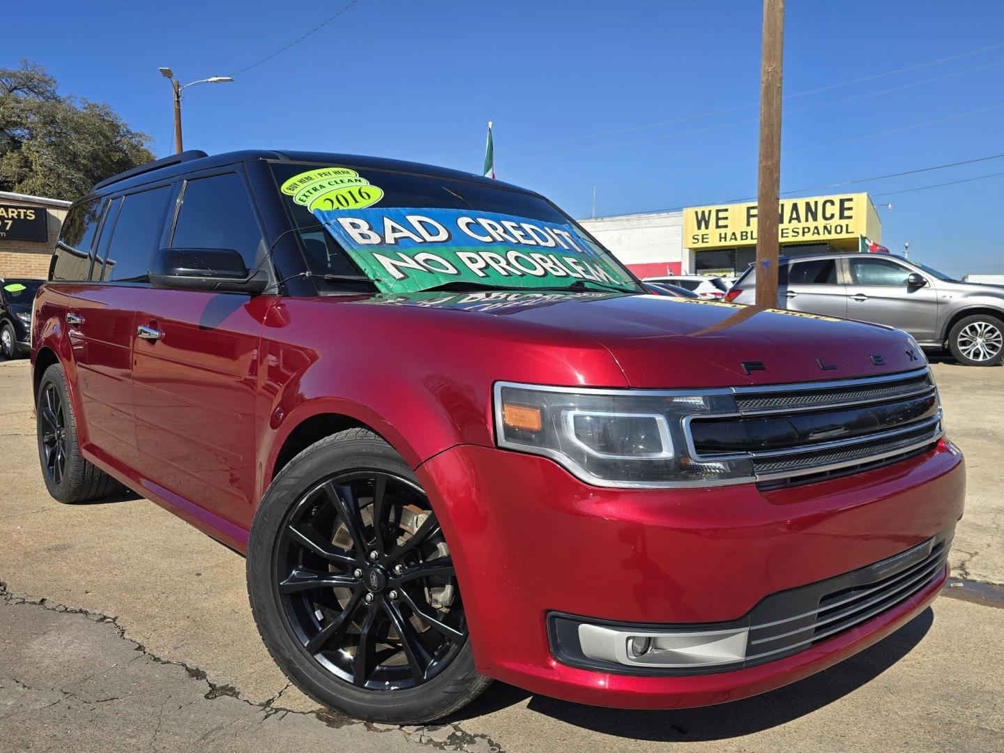 2016 RED Ford Flex Limited AWD w/EcoBoost (2FMHK6DT0GB) with an 3.5L V6 DOHC 24V engine, 6A transmission, located at 2660 S.Garland Avenue, Garland, TX, 75041, (469) 298-3118, 32.885551, -96.655602 - Photo#0