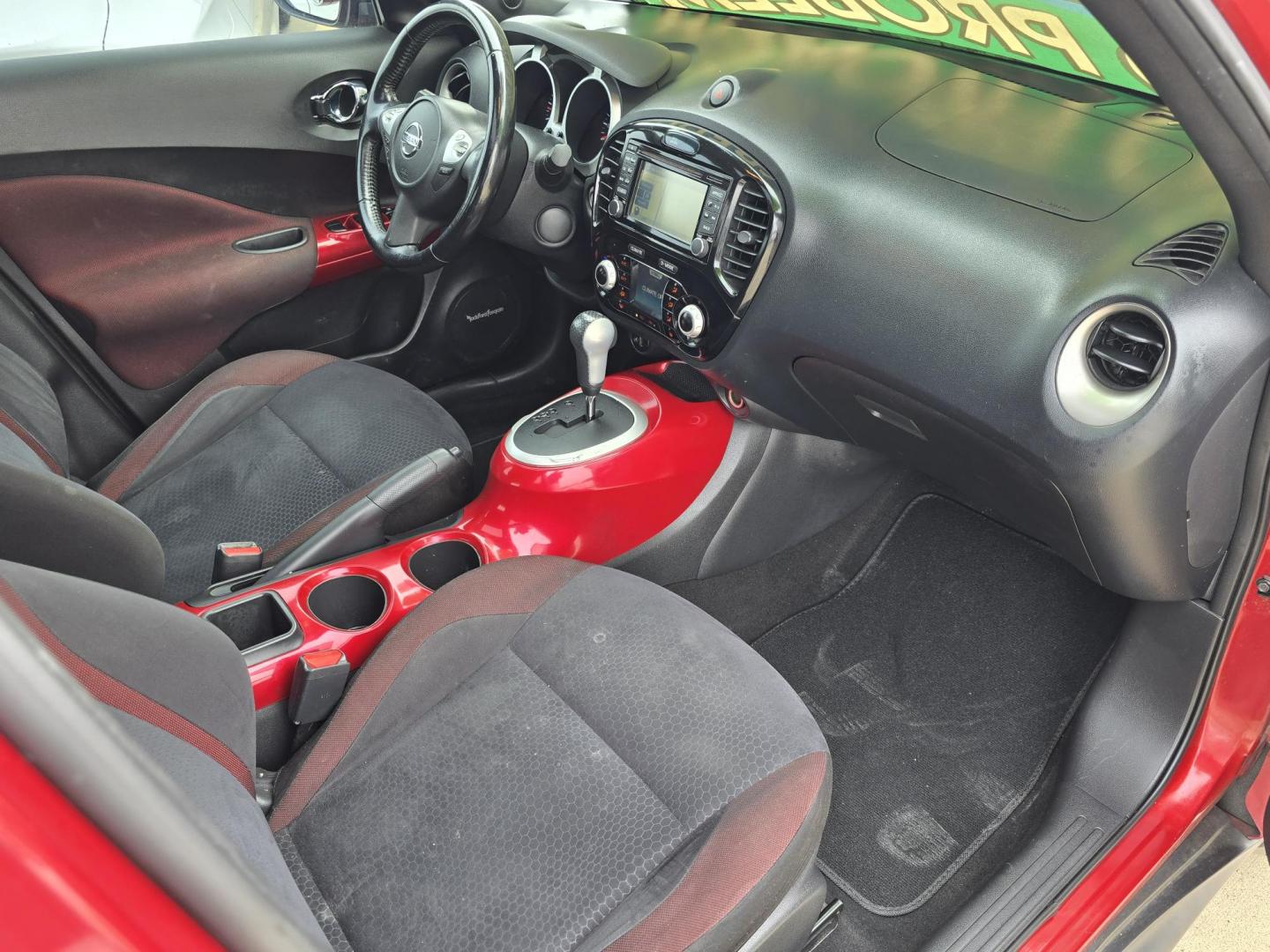 2016 RED Nissan Juke S (JN8AF5MR2GT) with an 1.6L L4 DOHC 16V TURBO engine, CVT transmission, located at 2660 S.Garland Avenue, Garland, TX, 75041, (469) 298-3118, 32.885551, -96.655602 - Photo#23