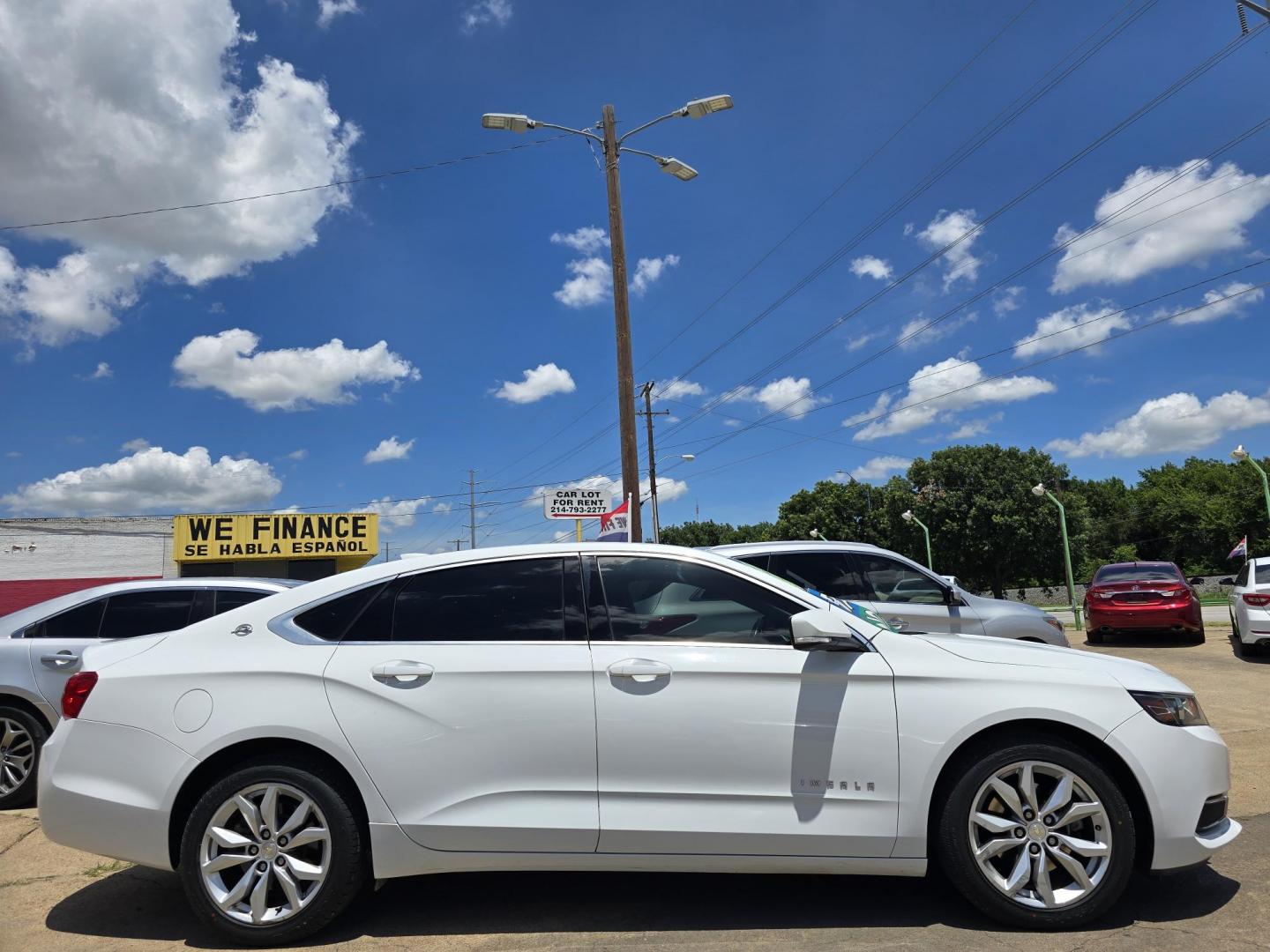 2017 WHITE /BLACK Chevrolet Impala LT (2G1105S37H9) with an 3.6L V6 DOHC 24V engine, 6A transmission, located at 2660 S.Garland Avenue, Garland, TX, 75041, (469) 298-3118, 32.885551, -96.655602 - Photo#2