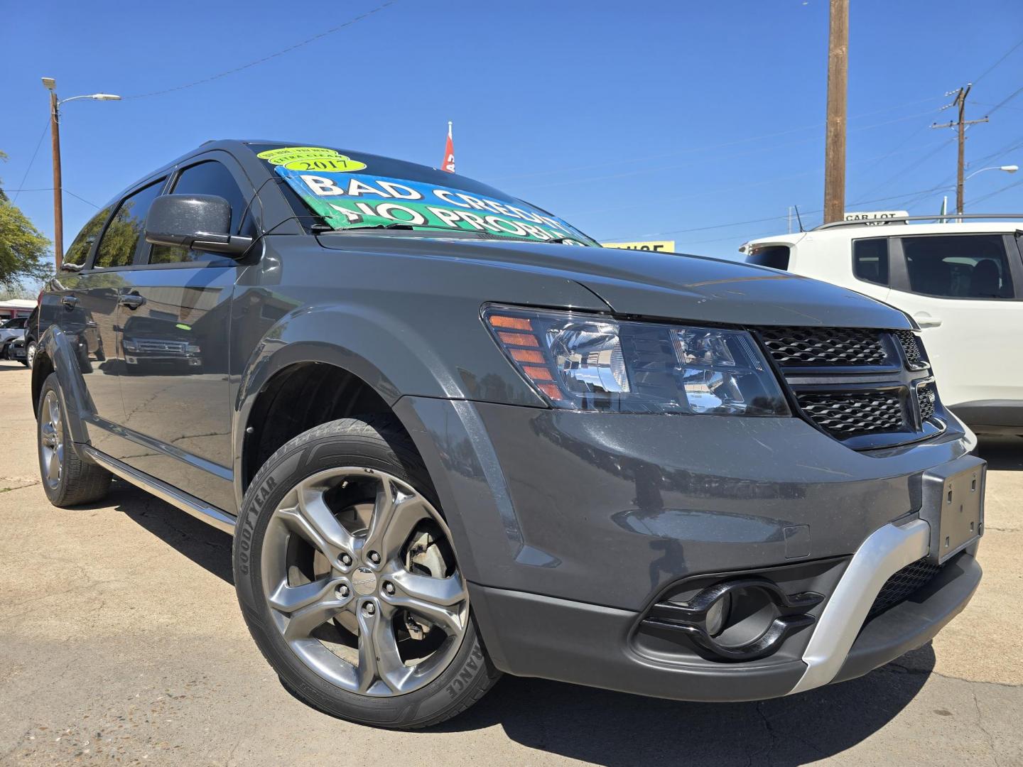 2017 Dodge Journey Crossroad Plus (3C4PDCGGXHT) with an 3.6L V6 DOHC 24V engine, 4A transmission, located at 2660 S.Garland Avenue, Garland, TX, 75041, (469) 298-3118, 32.885551, -96.655602 - Welcome to DallasAutos4Less, one of the Premier BUY HERE PAY HERE Dealers in the North Dallas Area. We specialize in financing to people with NO CREDIT or BAD CREDIT. We need proof of income, proof of residence, and a ID. Come buy your new car from us today!! This is a very well cared for 2017 DO - Photo#0