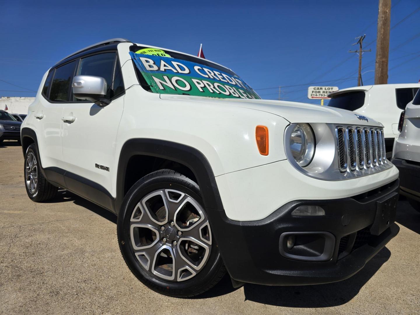 2017 WHITE Jeep Renegade Limited (ZACCJADB2HP) with an 2.4L L4 DOHC 16V engine, 9A transmission, located at 2660 S.Garland Avenue, Garland, TX, 75041, (469) 298-3118, 32.885551, -96.655602 - Photo#0