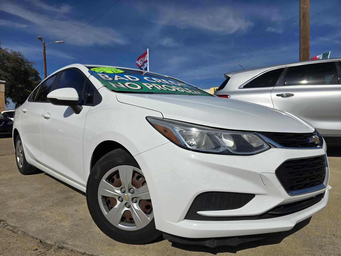 2018 BLACK Chevrolet Cruze LS (1G1BC5SM9J7) with an 1.4L L4 DOHC 16V TURBO engine, 6A transmission, located at 2660 S.Garland Avenue, Garland, TX, 75041, (469) 298-3118, 32.885551, -96.655602 - Photo#0