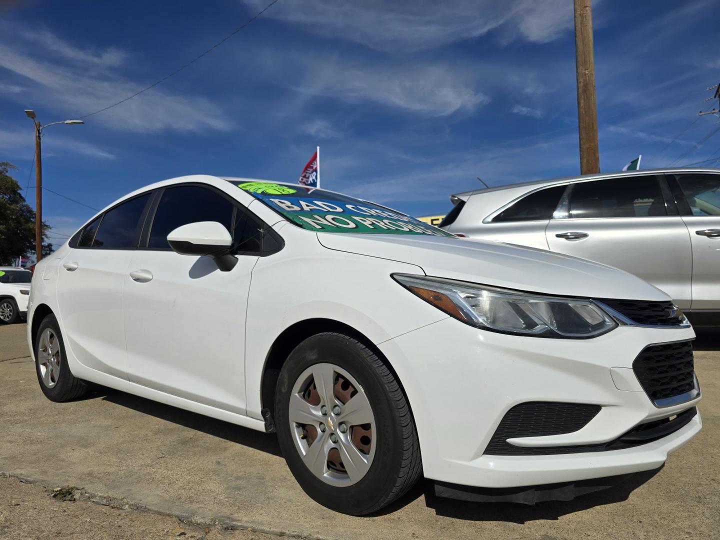 2018 BLACK Chevrolet Cruze LS (1G1BC5SM9J7) with an 1.4L L4 DOHC 16V TURBO engine, 6A transmission, located at 2660 S.Garland Avenue, Garland, TX, 75041, (469) 298-3118, 32.885551, -96.655602 - Photo#1
