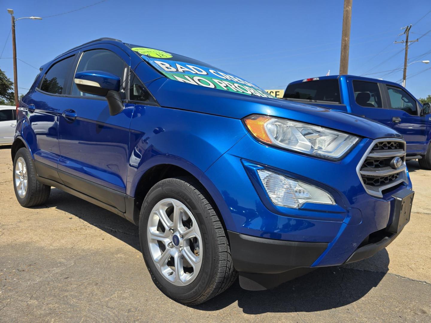 2018 BLUE Ford EcoSport SE (MAJ3P1TE7JC) with an 1.0L L3 engine, 6A transmission, located at 2660 S.Garland Avenue, Garland, TX, 75041, (469) 298-3118, 32.885551, -96.655602 - Photo#1