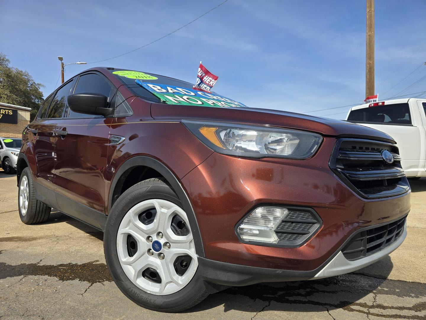 2018 BROWN Ford Escape S (1FMCU0F74JU) with an 2.5L L4 DOHC 16V engine, 6A transmission, located at 2660 S.Garland Avenue, Garland, TX, 75041, (469) 298-3118, 32.885551, -96.655602 - Photo#0