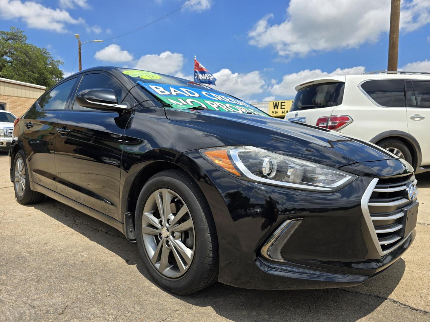 2018 BLACK Hyundai Elantra Limited (5NPD84LFXJH) with an 1.8L L4 DOHC 16V engine, 6A transmission, located at 2660 S.Garland Avenue, Garland, TX, 75041, (469) 298-3118, 32.885551, -96.655602 - Photo#1