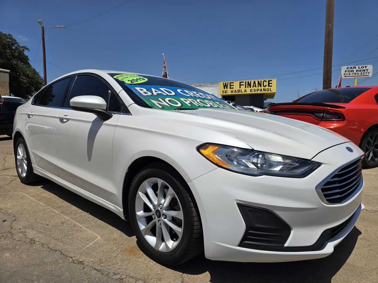 2019 DIAMOND WHITE Ford Fusion SE (3FA6P0HD8KR) with an 1.5L L4 DOHC 16V engine, 6A transmission, located at 2660 S.Garland Avenue, Garland, TX, 75041, (469) 298-3118, 32.885551, -96.655602 - Photo#1